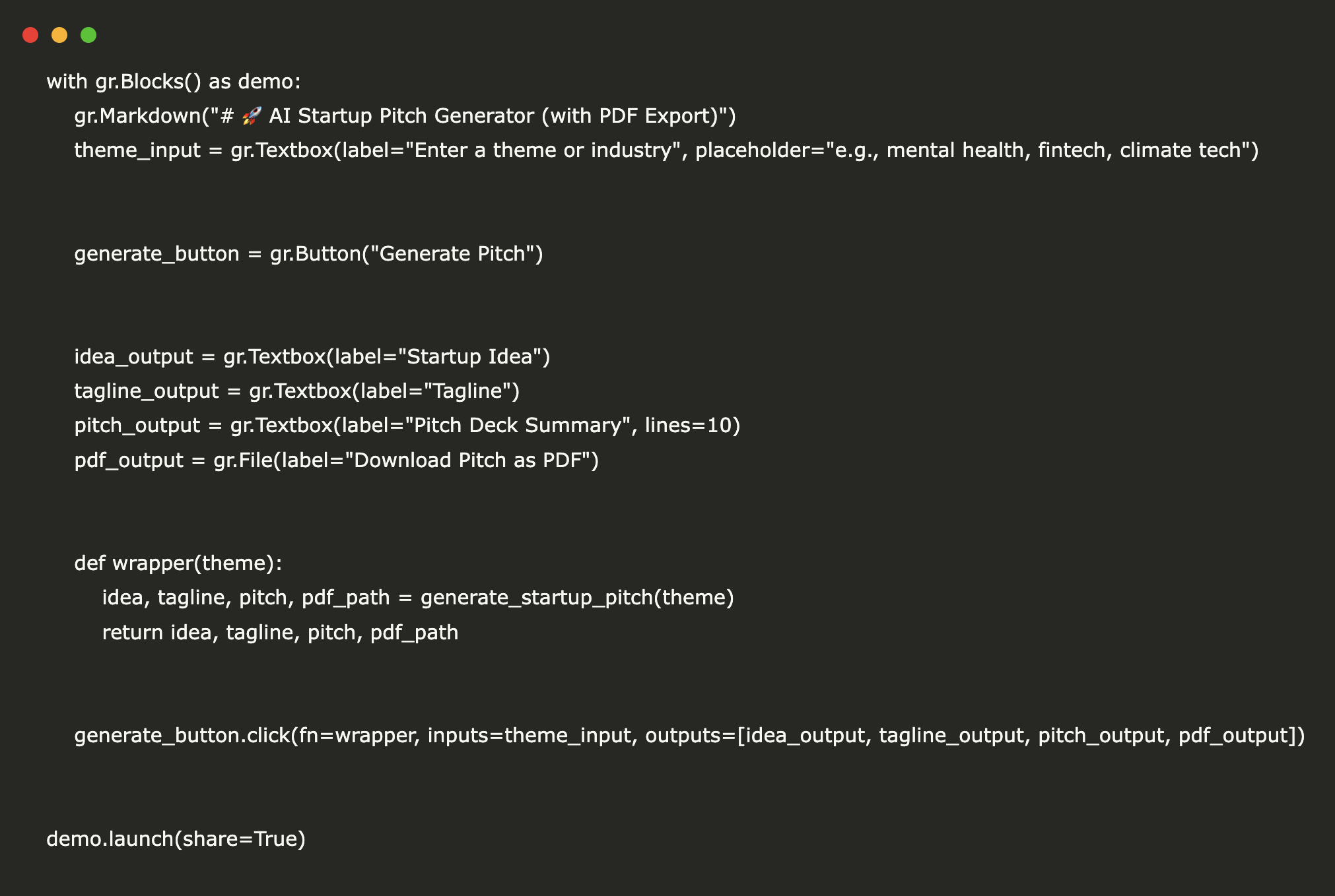 Una guía de codificación paso a paso para construir un generador de tono de inicio de IA con gemios con soporte de exportación de PDF.